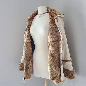 Vintage 90s Big Chill Faux Fur & Sherpa Fuzzy Jacket
